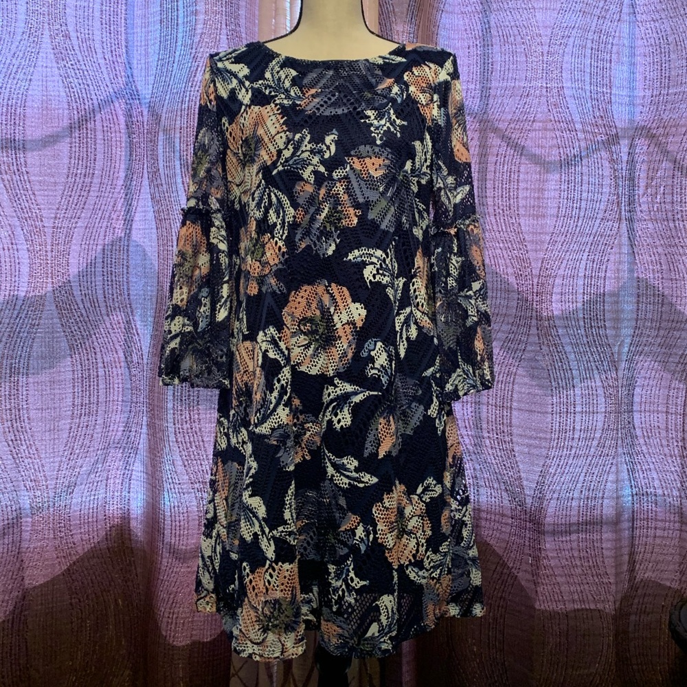 A line dress with bell sleeves